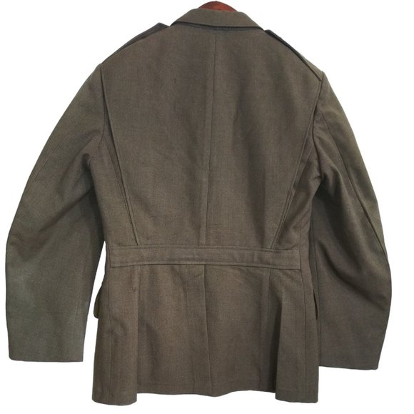 VTG WWII Military Jacket Wool Uniform Scovill MFG Waterbury Eagle Buttons Patch - Picture 2 of 16